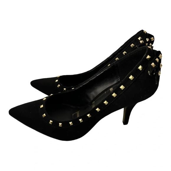 Elle Black Faux Suede Pumps - Picture 6 of 6